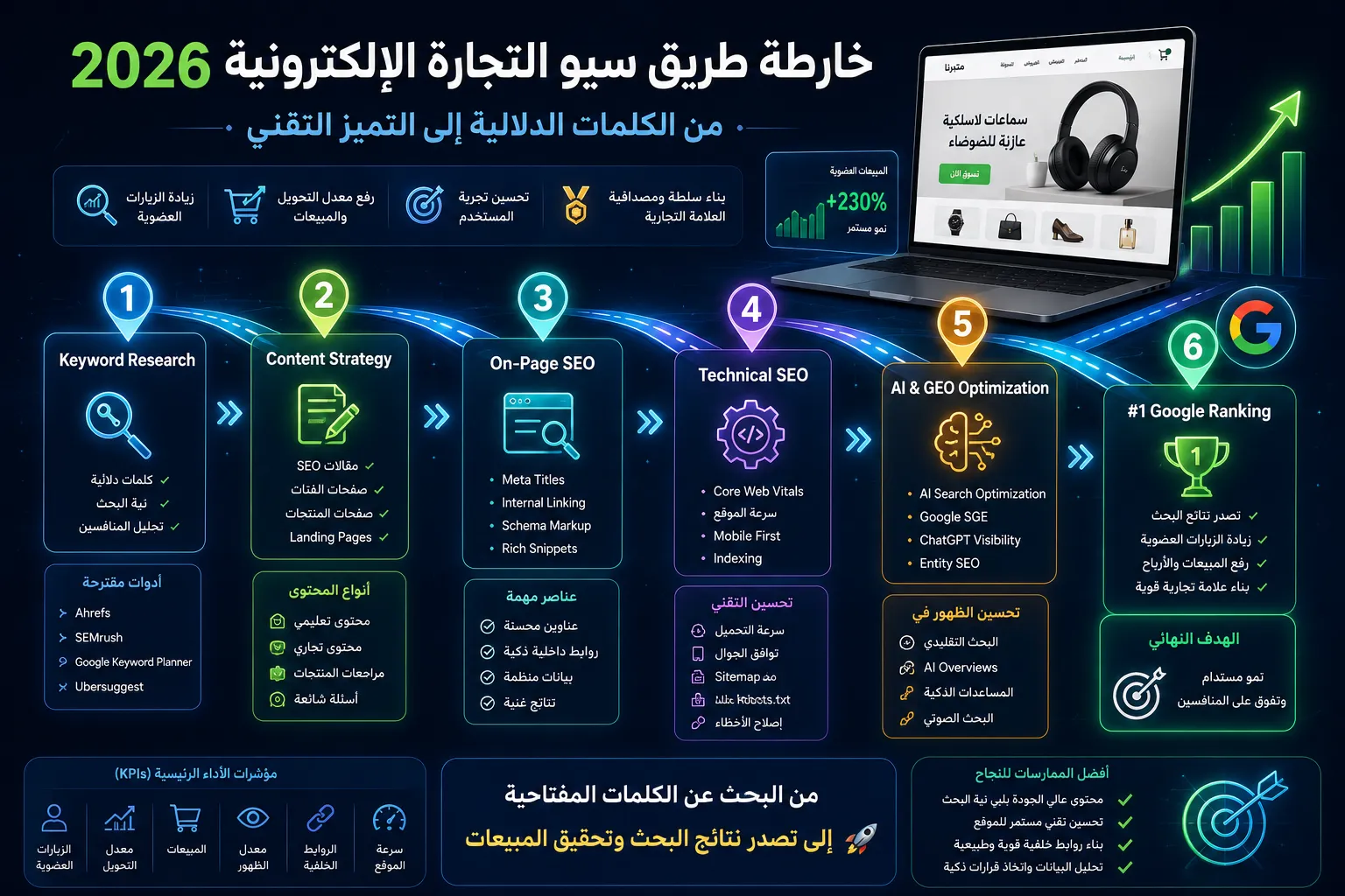 خارطة طريق سيو التجارة الإلكترونية 2026: من الكلمات الدلالية إلى التميز التقني